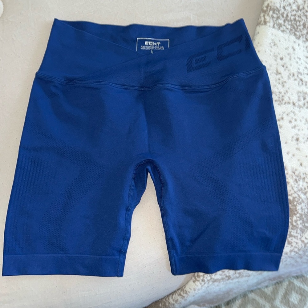 royal blue ECHT women’s cross front biker shorts gym size large L